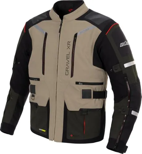 Büse Gravel XR Textiljacke Sand 54 - Motorradjacke mit wasser- und winddichter Humax® Klimamembran, ideal für jedes Wetter. Ausgestattet mit Belüftung und Sicherheitsprotektoren für optimalen Komfort und Schutz.
