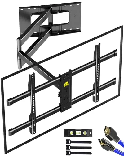 FORGING MOUNT TV Wandhalterung Schwenkbare Neigbare TV Halterung für 37-80 Zoll Flach & Curved Fernseher bis zu 50kg, Fernsehhalterung TV Wall Mount mit 109cm Langem Gelenkarm, Max. VESA 600x400mm