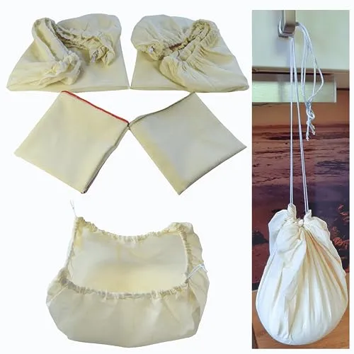 Passiertuch mit Kordelzug, Käsetuch Wiederverwendbar aus ungebleichter 100% Baumwolle, 4 Stück 50x50cm Nussmilchbeutel zum Filtern von Lebensmitteln (50 x 50 CM)