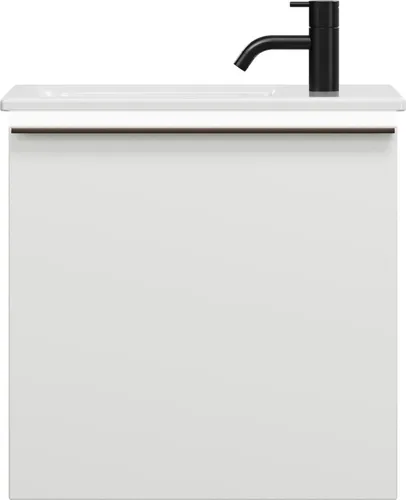burgbad Eqio Slim Keramik-Waschtisch inklusive Waschtischunterschrank mit LED-Beleuchtung, 520x310x520mm, SHCH052F2009C0001G0252
