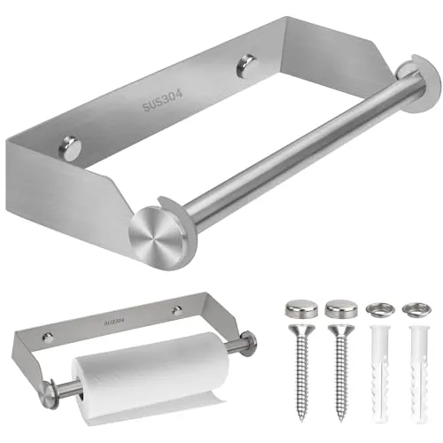 Küchenpapierhalter Wandmontage, 28cm Edelstahl Küchenrollenhalter, Rollenhalter Unter Schrank Bohren, Papierrollenhalter Wand für Küche Schrank Bad Spülbecken - Silber