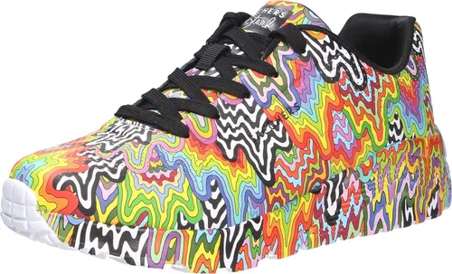 Skechers UNO LITE JEN STARK Sneaker für Mädchen - Bunte Schuhe für Kinder mit angenehmer Ventilation durch Perforationen, dämpfender Mittelsohle und bequemer Memory Foam Einlegesohle.