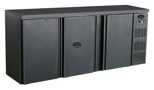 Gastro Barkühler Barkühlschrank Barkühler schwarz 3 Türen 537 l 0-10°C