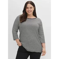 Sheego Ringelshirt schwarz 48/50 von sheego