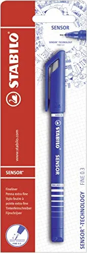 STABILO - Fineliner mit gefederter Spitze - SENSOR F - fein - Einzelstift - blau