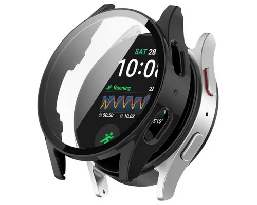 TECH PROTECT Smartwatch-Hülle Defense360 mit Samsung Galaxy Watch 5 (40 mm) Schwarz 40, Integrierter Displayschutz bei schlankem Gehäusedesign