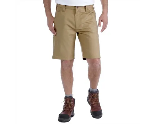 Carhartt Shorts 103111 Rugged Canvas - Strapazierfähig und Bequem - Shorts aus robustem Material mit Rugged-Flex®-Technologie für optimale Bewegungsfreiheit, ideal für Arbeit und Freizeit in Dark Khaki.