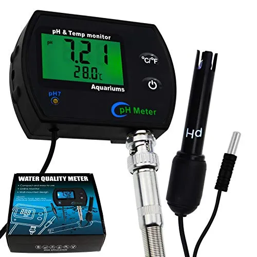 in 1 Combo pH & Temperatur Meter Wasser Qualität Prüfer Austauschbar BNC pH Elektrode für Aquarien Hydroponik Panzer Aquakultur Labor 2