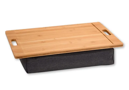 Neustanlo Bambus Knietablett mit Kissen – 45 x 31 cm, ergonomisch, mit Griffen