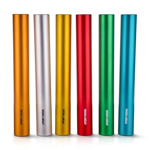 Sport-Thieme Staffelstab | Senioren Ausführung World Athletics Zertifiziert | Aufschrift aufgedruckt | Zufällige Farbauswahl | Leicht, robust, ideale Handhabung | 1 Stück