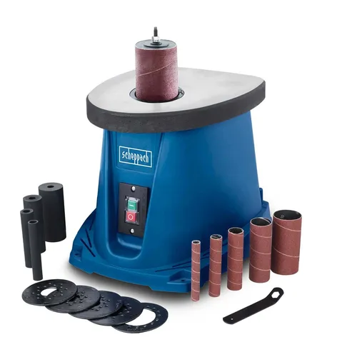 Scheppach Spindelschleifmaschine OSM100 - Stabiler stationärer Spindelschleifer, ideal für die Hobby-Werkstatt und leicht transportierbar