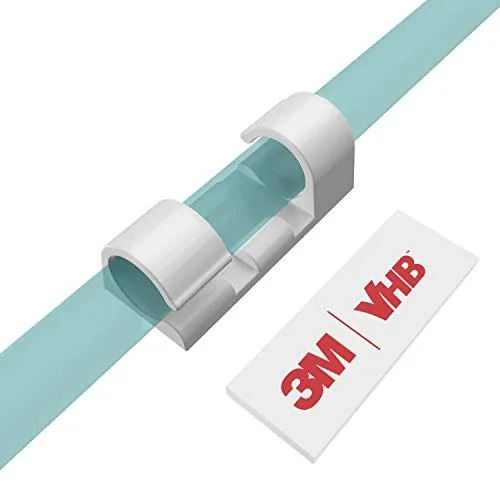 Kabelclips Kabelhalter, XIAOXI Vielzwecke Kabelführung Kabel Organizer Set mit Klebstoff Gesicherte Unterlage für Schreibtisch, Netzkabel, USB Ladekabel, Ladekabeln usw. - 40 Stück (Weiß)