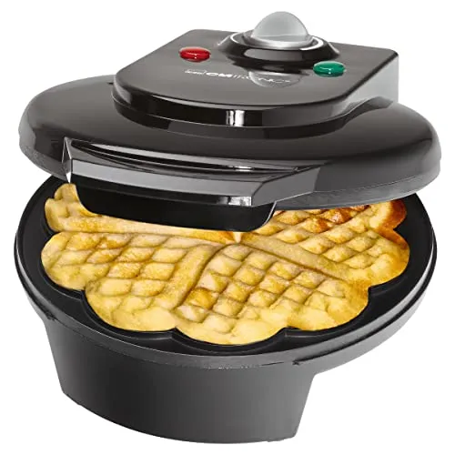 Clatronic Waffeleisen Herzform WA 3491 | Antihaftbeschichtung | stufenlos regelbarer Bräunungsgrad
