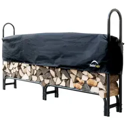 ShelterLogic Stahl-Kaminholzregal, Schwarz - Aschesauger und Kaminholzregal in einem: Robust, witterungsfest und mit optimaler Luftzirkulation für stets trockenes Holz – perfekt für gemütliche Winterabende.