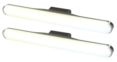 Lunartec LED-Leselichter: 2er-Set Akku-LED-Leselampen für Wand & Unterschrank, einstellbar, 35cm (Schranklicht, Bilderleuchte, Leselampe Bett)