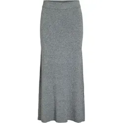 VILA VIRIL ANKLE KNIT SKIRT - NOOS Maxirock Damen - Modischer Maxirock aus Feinstrick in Grau, mit elastischem Bund für perfekten Sitz und hohen Tragekomfort. Ideal für feminine Outfits!