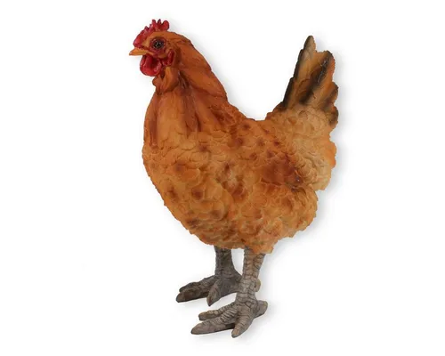 colourliving Tierfigur Gartendeko Huhn Braun 35cm - Handbemalt und Wetterfest - Dekofiguren: Lebensechte Huhn Figur aus Polyresin, handbemalt und wetterfest, ideal für Garten und Terrasse. Bringt charmante Atmosphäre und Detailverliebtheit in Ihre Deko.