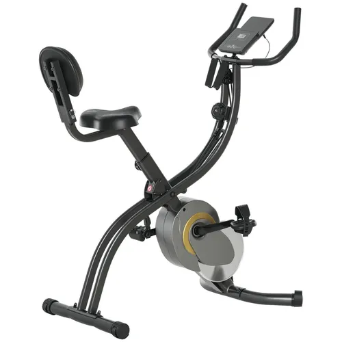 HOMCOM Heimtrainer 2-in-1 Fahrradtrainer - Fahrradergometer mit faltbarem Design, ideal für Zuhause und Büro. Trainieren Sie Arme und Beine effizient mit Echtzeit-Trainingsdaten auf dem LCD-Bildschirm.