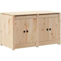 vidaXL Küchenschrank mit Tür Braun 106 x 55 x 64 cm - Küchenunterschrank aus massivem Kiefernholz, robust und langlebig. Mit flächenbündigen Türen und praktischen Regalen für perfekten Stauraum in deiner Küche.