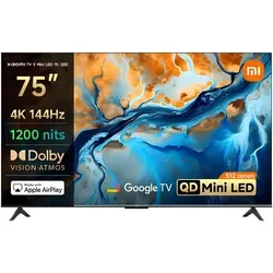Xiaomi TV S Mini 75 - 75 Zoll QLED Fernseher - Fernseher mit Mini-LED-Technologie, 1200nits Helligkeit und 144Hz Bildwiederholrate für atemberaubende Bilder und ultraschnelle Animationen.