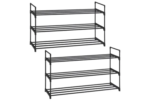 SONGMICS Schuhregal Schuhaufbewahrung, Schuhregal 2/3/5/10 Ebenen, Schuhständer Metall, Schuhaufbewahrung