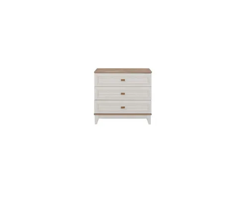Moderne Kinderkommode aus Holz in Weiß - Praktische Kommode mit 3 Schubladen, ideal für das Kinderzimmer. Mit kompakten Maßen von 86 x 42 x 79 cm bietet sie viel Stauraum und fügt sich harmonisch in jedes Zimmer ein.