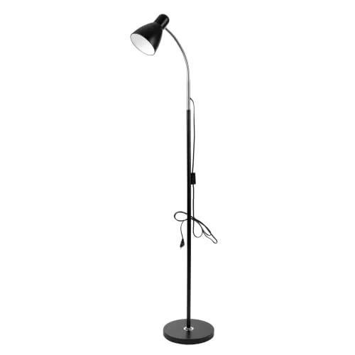 Virone LAR Stehleuchte mit Flexiblem Arm 155 cm max 20W E27 (Schwarz)