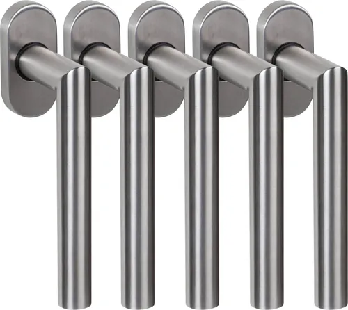 Edelstahl Fenstergriff Set FG 4 L-Form 5 Stück Fensterbeschlag V2A Griff Drücker