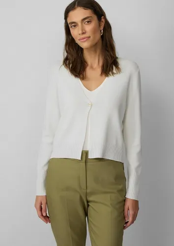 s.Oliver Strickjacke mit 1-Knopf-Verschluss in Weiß, Gr. 46 von s.Oliver