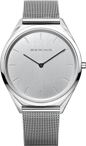 BERING Ultra Slim Armbanduhr 17039-000 - Damenarmbanduhr mit elegantem Milanaise-Armband und kratzfestem Saphirglas, ideal für stilbewusste Frauen. Wasserdicht bis 30 m für den Alltag.