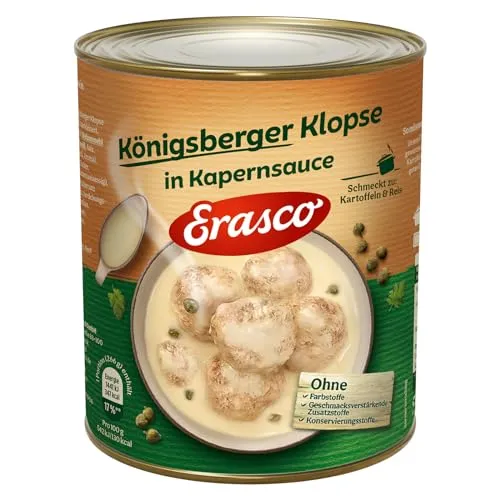 Erasco 6 Königsberger Klopse i. Kapernsauce (1 x 800 g Dose)