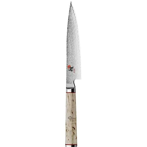Miyabi Shotoh Messer 13 cm - Hochwertiger Stahl - CD-Player Zubehör: Klingenkern aus MicroCarbide Pulverstahl für außergewöhnliche Schärfe und Langlebigkeit. Der ergonomische Masur-Birke Griff sorgt für optimale Kontrolle beim Schneiden.