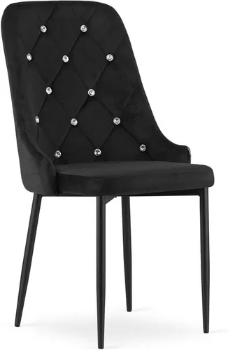 Best for Home Moderner Samt Esszimmerstuhl mit Metallbeinen