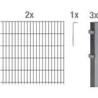 Doppelstabmattenset ALBERTS Typ 6/5/6 400 x 140 cm anthrazit