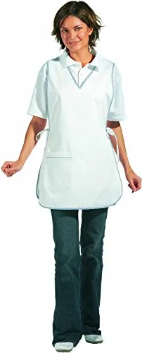 Überwurfschürze Damen weiß, Gr. I - Pflegeleichte Arbeitskleidung - Arbeits- & Schutzkleidung aus 65% Polyester und 35% Baumwolle, ideal für den täglichen Einsatz und geprüft nach Öko Tex Standard 100.