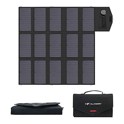ALLPOWERS 100W Faltbares Solarpanel Solar ladegerät Solarmodul für Tragbare Powerstation mit 2 x USB Anschluss Outdoor Solargenerator für Reisen, Camping und Garten