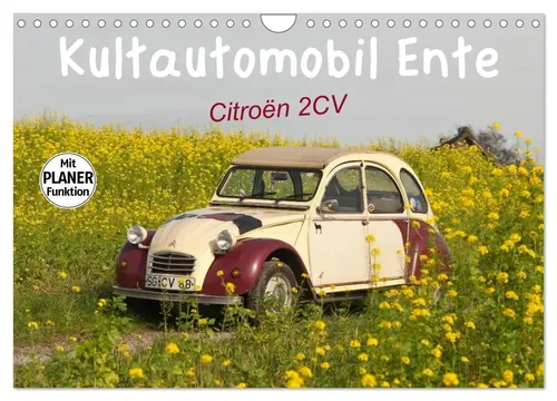 Wandkalender Citroën 2CV 2026 - Kultautomobil - Hochwertiger DIN A4 Wandkalender mit 12 Bildern des legendären Citroën 2CV, perfekt für Oldtimer-Fans und als Geschenk. Made in Germany mit umweltbewusster Produktion.