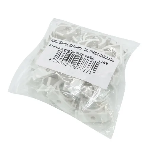 25x M25 Klemmschellen Weiß Rohrschellen Rohrclips Installationsrohr 25 mm Rohr