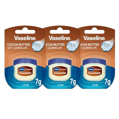 Vaseline Lip Therapy 7G Cocoa Butter, Pflegender Lippenbalsam für optimale Feuchtigkeit, 3x7g (Cocoa Butter (3er Pack))