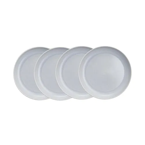 BUTLERS Teller Ø22cm 4er Teller Set CASA NOVA Steinzeug Geschirr | Kuchenteller Frühstücksteller Speiseteller Essteller | Skandi-Design reaktive Glasur | Mikrowellen- & spülmaschinenfest