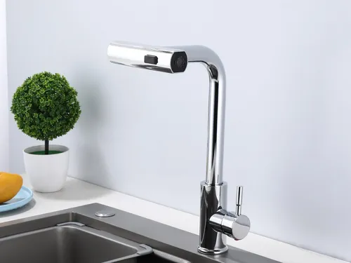 inter Küchenarmatur 360° Wasserhahn - Verchromt - Spültischarmatur mit schwenkbarem Auslauf, hochwertige Messingguss-Bauweise, pflegeleicht und ideal für moderne Küchen.