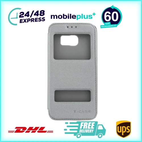 Lux Magnet Flip Handyhülle für Samsung S6 Edge grau Schutzhülle Tasche