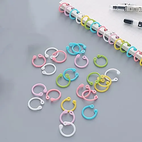 Stück Buchringe Buntes Buch Binder, Runde Bindung Ringe, Loseblatt Verbinder Ringe Schlüsselringe, für Loseblatt Verbinder Ringe Document Album Scrapbook Handwerk, 6 farben 120