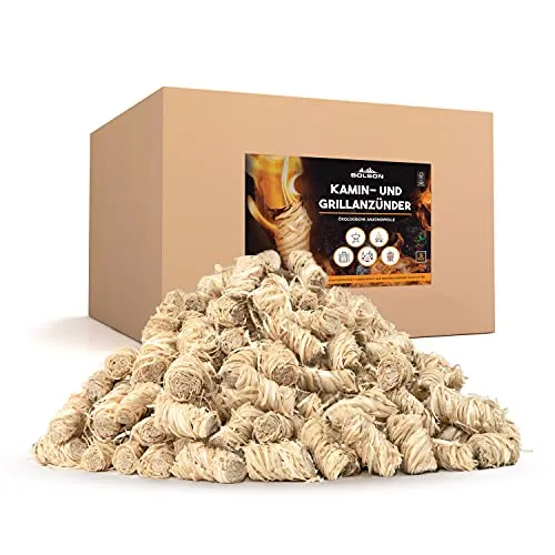 Bolson Grill- & Kaminanzünder (5 kg) aus Holzwolle & Wachs - Ökologische & FSC zertifizierte Anzündwolle - nach DIN hergestellte Holzwolle Anzünder - Grillanzünder Feueranzünder für Kamin & Ofen