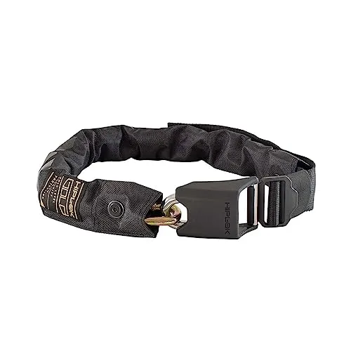Hiplok GOLD Kettenschloss, Unisex, ALL BLACK, 85cm Schließumfang - Fahrradschloss mit Sold-Secure-zertifizierter Sicherheit, 10 mm gehärtetem Edelstahl und komfortablem, tragbarem Design für Alltagsradfahrer.