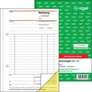 Sigel SD 131 Rechnungsbuch A5 nummeriert