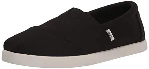 TOMS Herren Alp FWD Flacher Slipper - Nachhaltiger Komfort in Schwarz - Slipper & Mokassins für Herren, aus recyceltem Baumwollcanvas mit elastischen Gore-Verschlüssen für einfaches An- und Ausziehen und ganztägigen Komfort dank umweltbewusster OrthoLite Einlegesohlen.