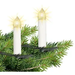 LED Baum-Lichterkette 25 m mit 50 warmweißen Kerzen Clips & Timer