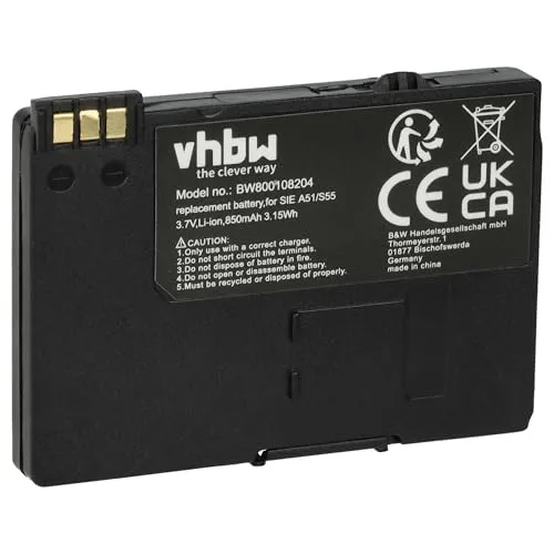 vhbw Akku kompatibel mit Gigaset 4015 Micro, SL37H, S440, S445, SL1, SL100, S44 schnurlos Festnetz Telefon (850 mAh, 3,7 V, Li-Ion) - Ersatz für V30148-K1310-X289