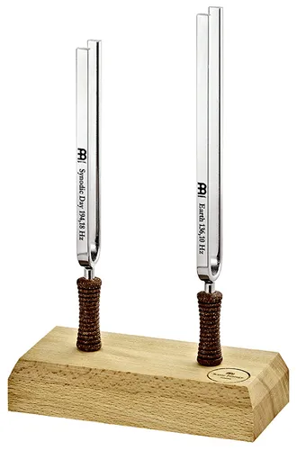 Sonic Energy Stimmgabel Set Tag und Nacht – 2-teilig - Klangtherapie Set für Meditation und Therapie, mit aktivierenden und beruhigenden Schwingungen – inklusive Holzständer und Baumwolltaschen für einfache Aufbewahrung.